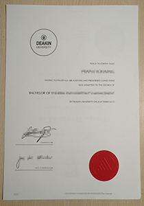 Deakin University diploma sample from buyfakedegree.com