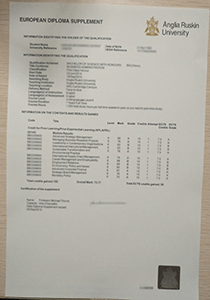 Anglia Ruskin University transcript