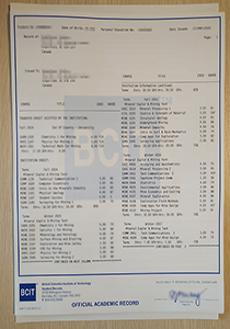BCIT transcript