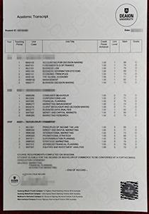 Deakin University transcript