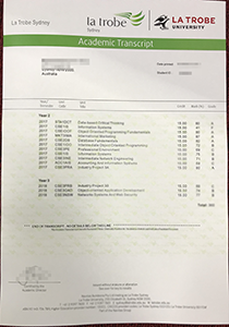 La Trobe University transcript
