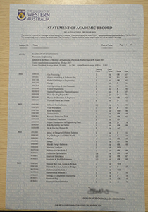University of Western Australia transcript fake UWA transcript