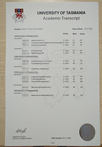 university of tasmania transcript