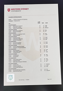 western sydney university transcript