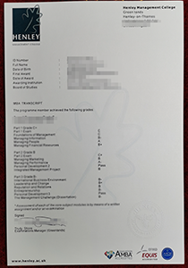 Henley Management College transcript buy fake transcript