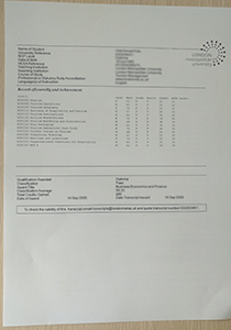 London Metropolitan University transcript