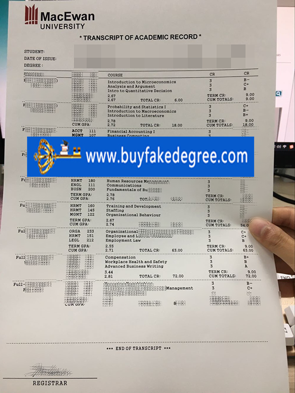 Grant MacEwan University transcript, fake Grant MacEwan University transcript, buy fake transcript of Grant MacEwan University