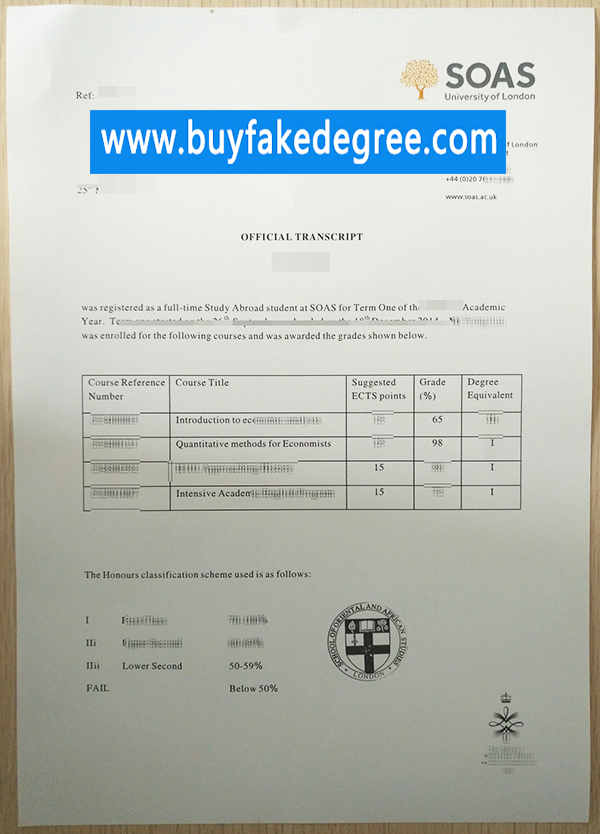 SOAS university of london transcript, fake transcript of SOAS University of London