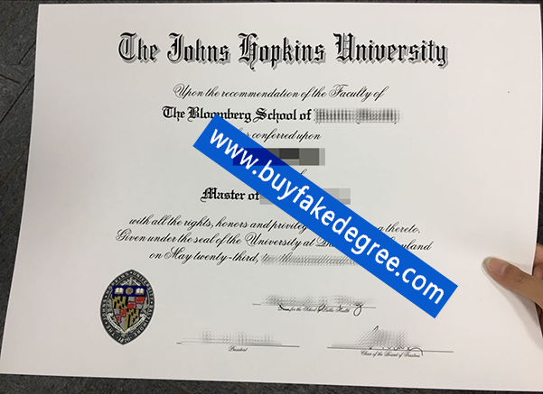 Johns Hopkins University diploma