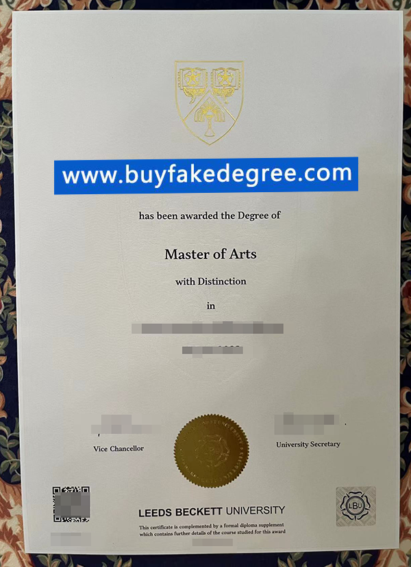 Leeds Beckett University diploma