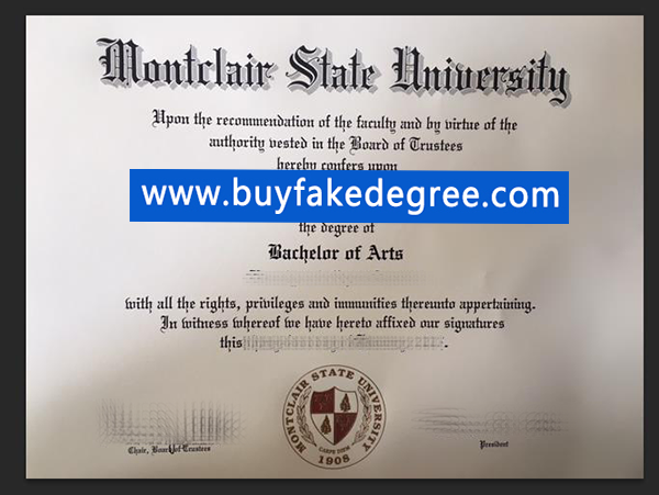 Montclair State University diploma