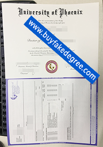 University of Phoenix diploma and transcript sample