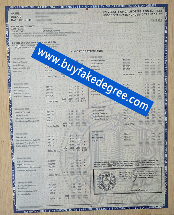UCLA transcript 