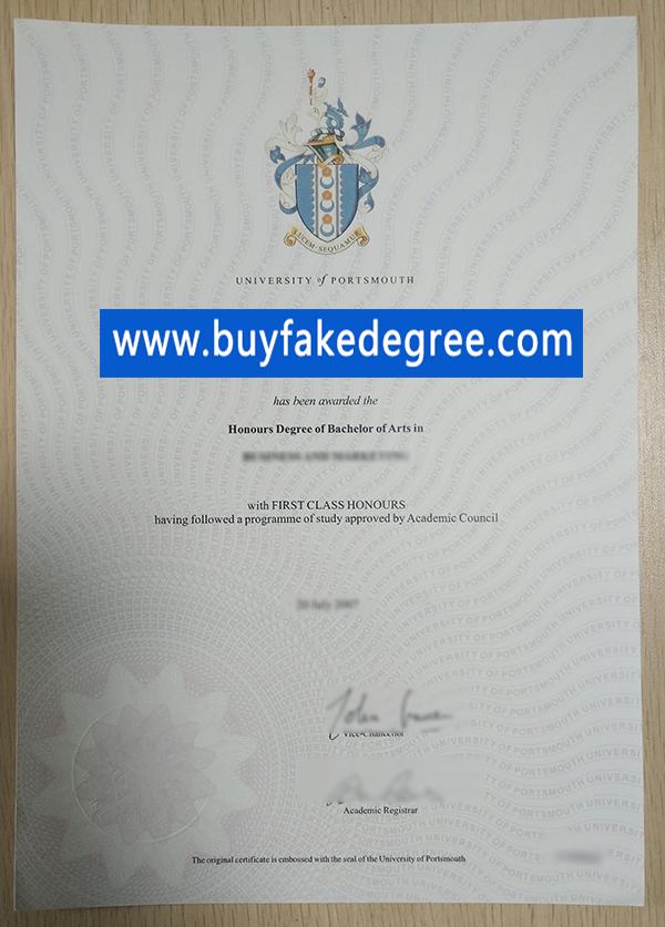 University of Portsmouth diploma