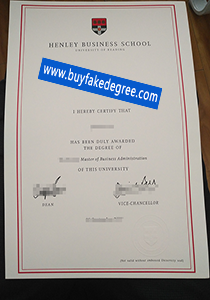 University of Reading diploma sample