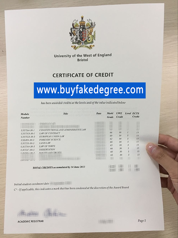 Universit of West England  Bristol transcript