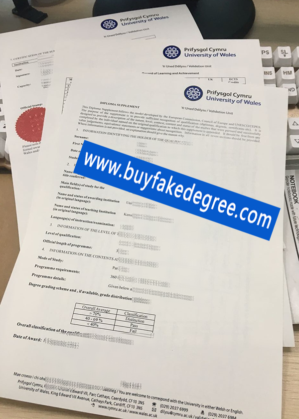 University of Wales transcript sample for free from buyfakedegree.com
