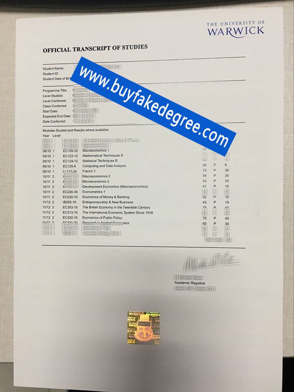 University of Warwick transcript sample, buy fake University of Warwick diploma