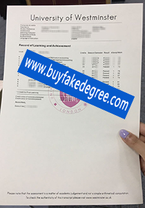 University of Westminster transcript, buy fake University of Westminster transcript