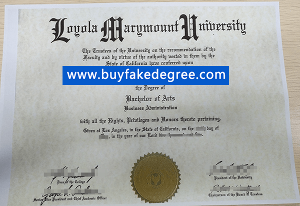 Loyola Marymount University diploma