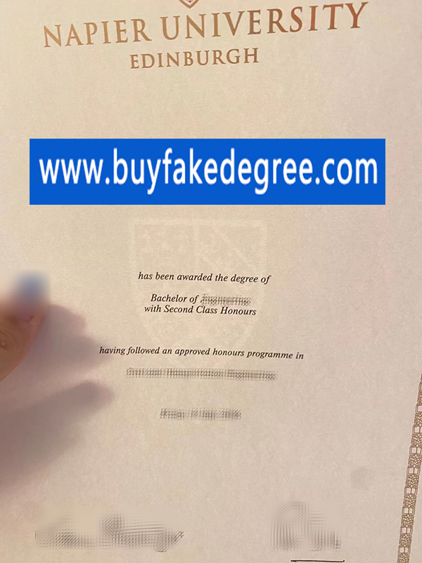 Napier University Edinburgh diploma buy fake Napier University Edinburgh degree with real watermark
