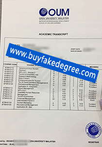 Fake Open University Malaysia Transcript, buy fake transcript