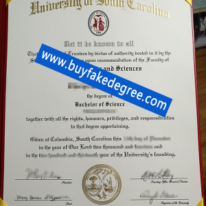 university of south carolina diploma sample from buyfakedegree.com