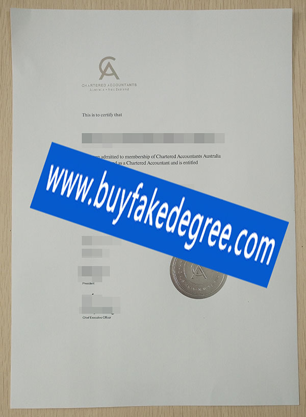 Chartered Accountants Australia and New Zealand certificate