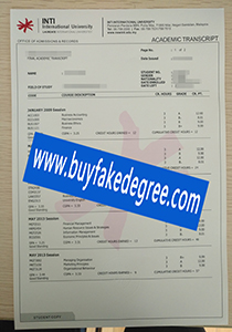 INTI International University transcript