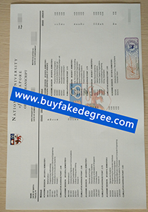 National University of Singapore transcript