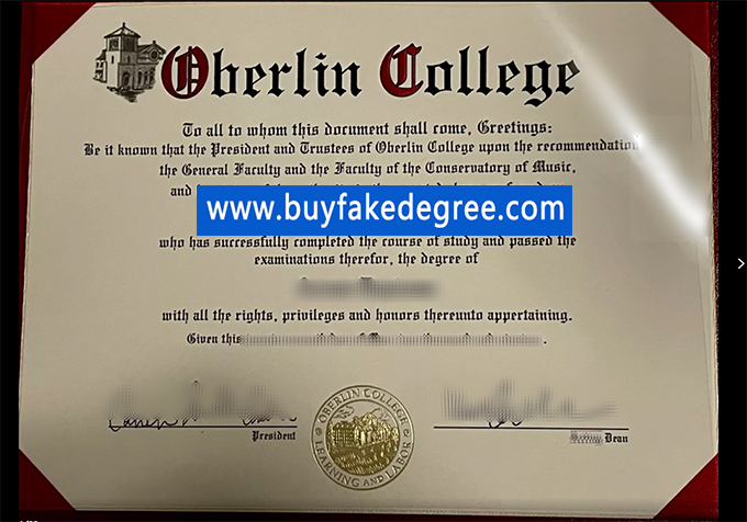 Oberlin College diploma, fake Oberlin College diploma, buy fake degree